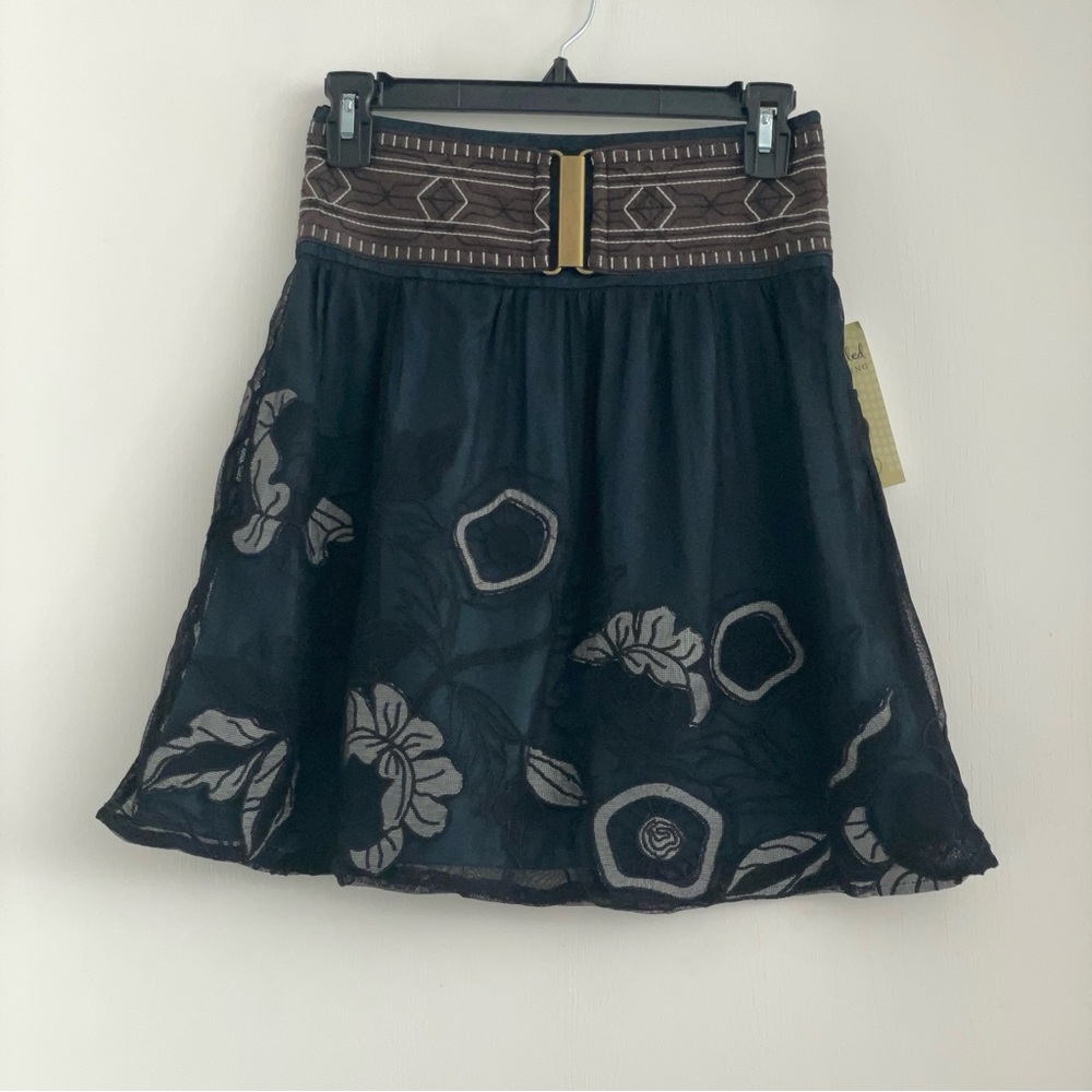 New With Tags Sweet by Miss Me Belted Embroidered Skirt Size S